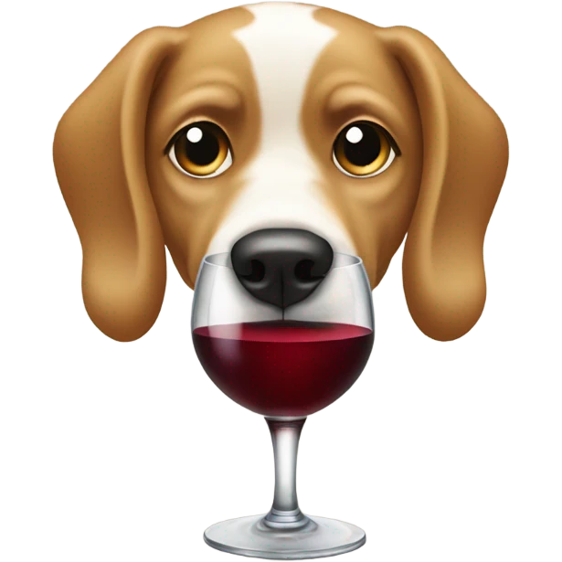 Dog drinking wine emoji