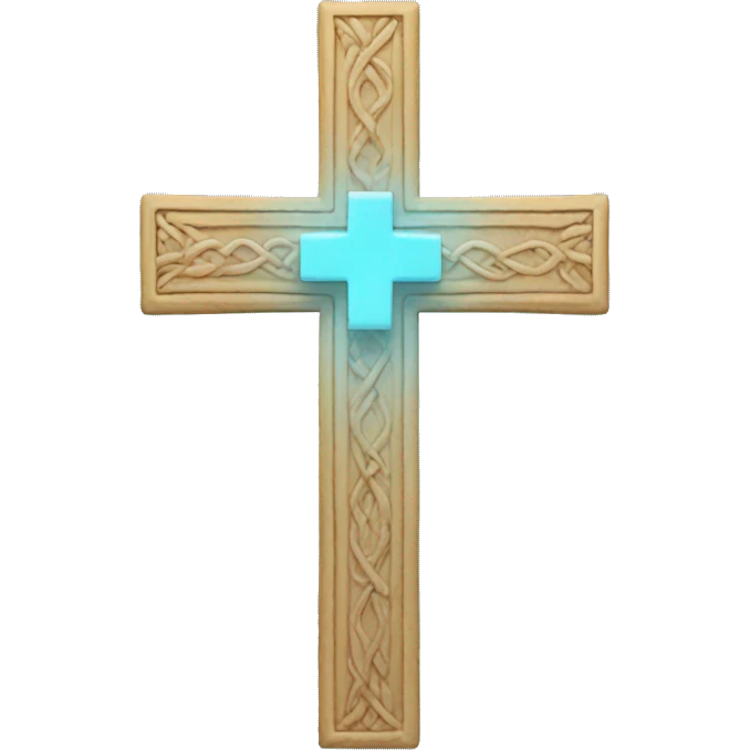 Christian cross that is light blue emoji
