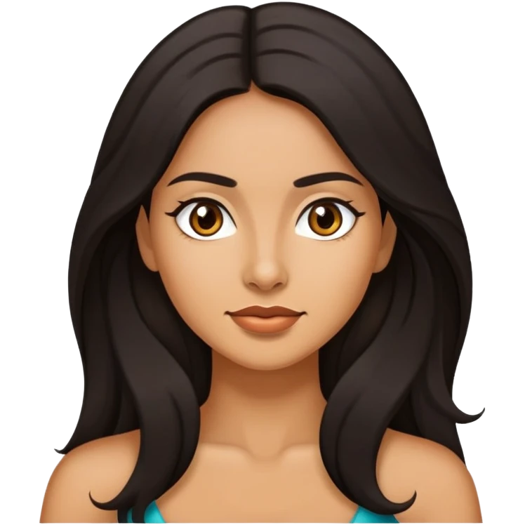 Latina woman with long dark hair emoji
