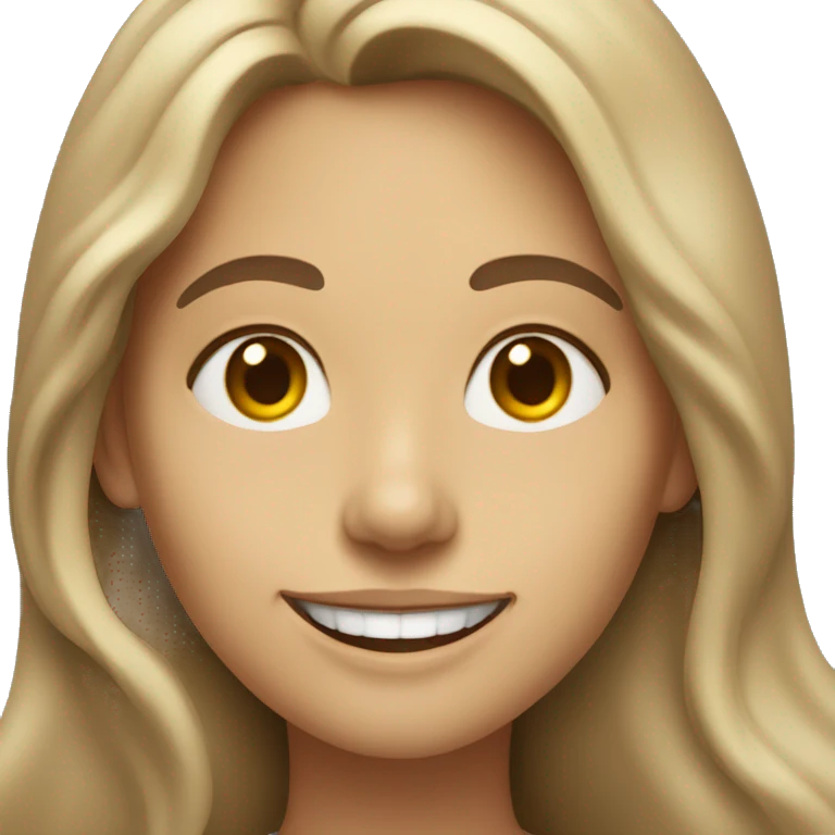Beige Woman with long wavy hair holding one shovel smiling sneakily  emoji