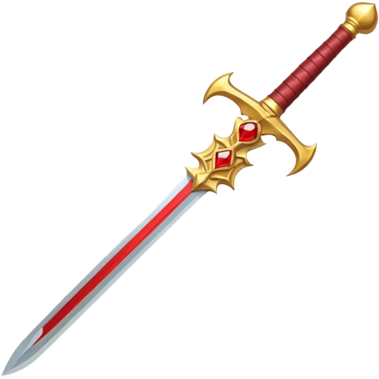 golden sword with red stone, simple emoji