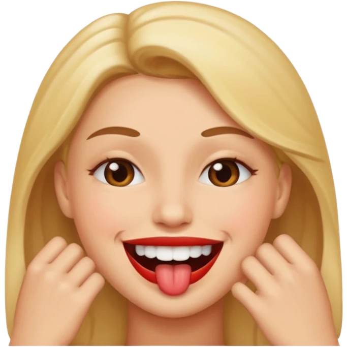 smiley qui se mord les levre  de maniere sexy emoji