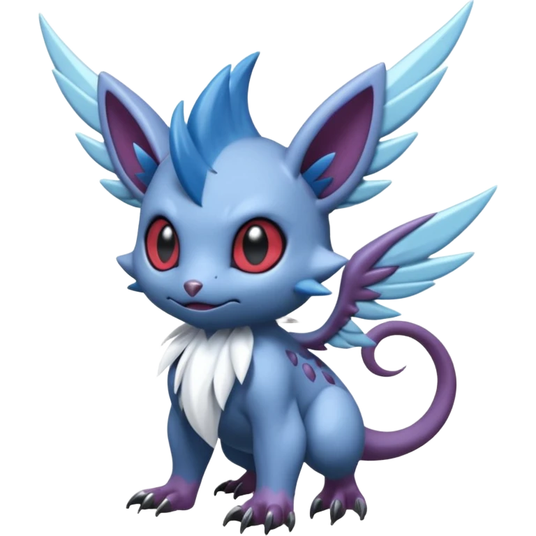 Elemental plum-plumed dark dusky mechanica fairy-like fantasy epic rare Glalie-Sneasel-Togetic-Pokémon-Fakémon-hybrid-creature emoji