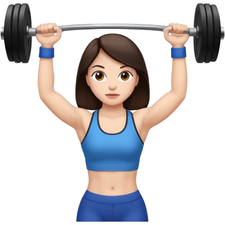 brunette girl lifting weights emoji
