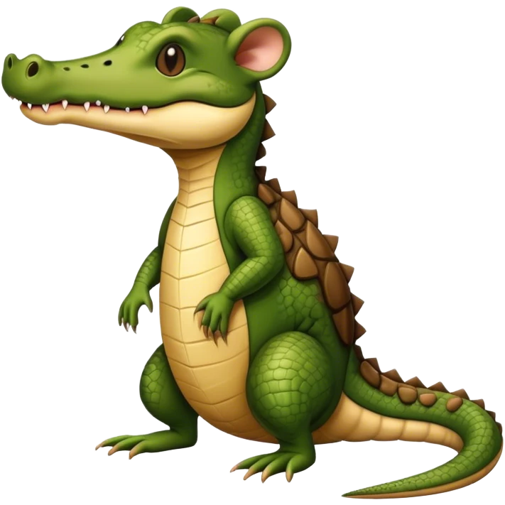Medieval crocodile merged with mouse emoji