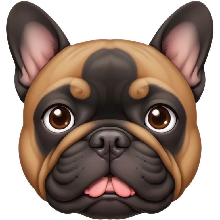 bull dog frances negra con cejas cafes  emoji