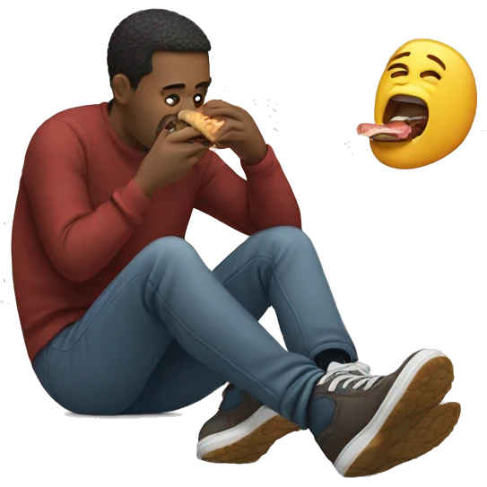 Man eating a shoe  emoji