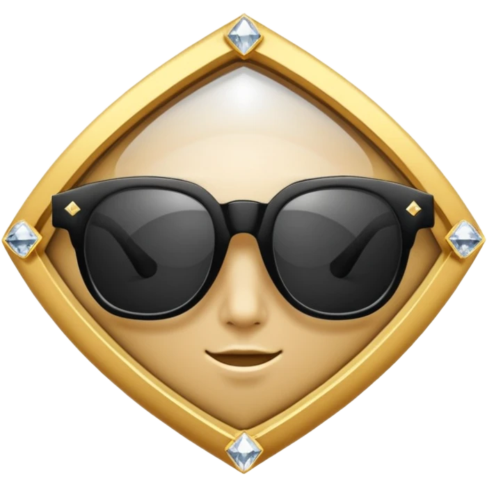 black glasses with a diamond and golden emoji