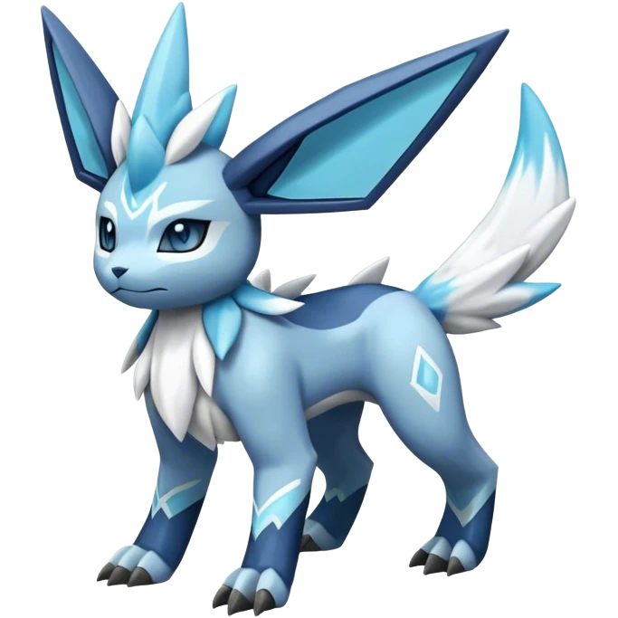 Fluffy Kyurem-Glaceon-dialga-hybrid, full body emoji