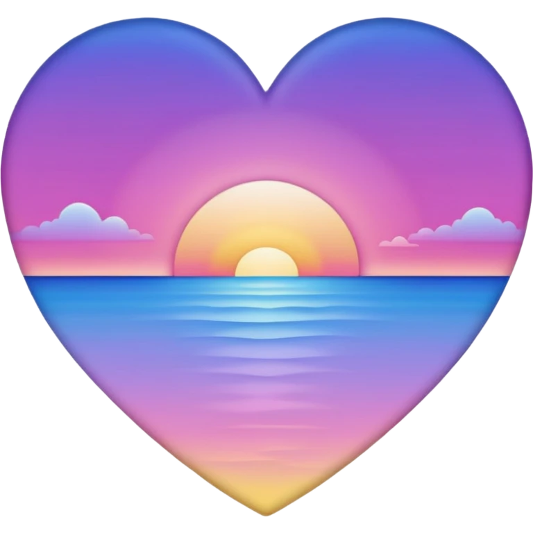 Ombré pink blue purple yellow sunset heart 2016 vibes emoji