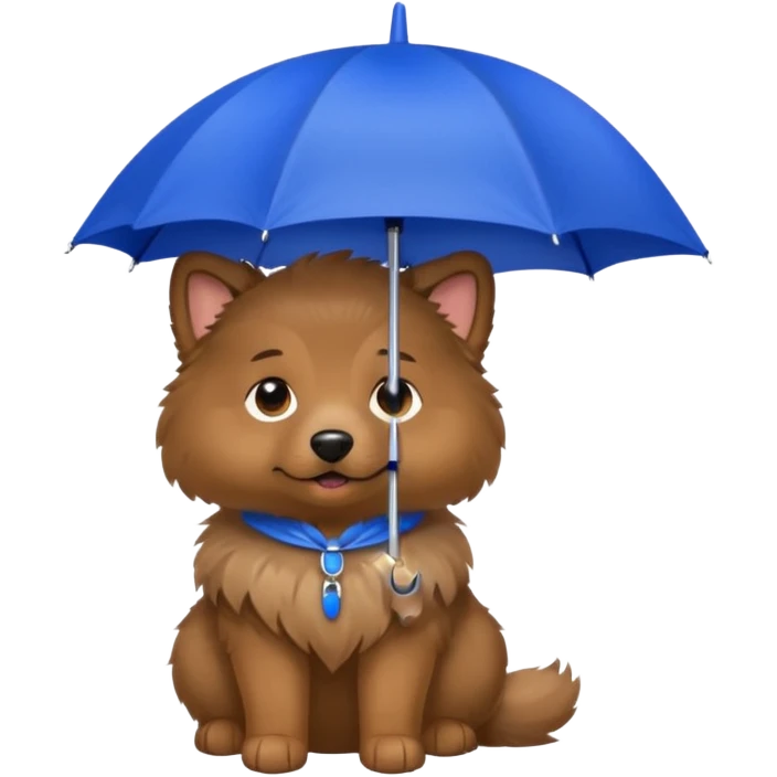 dog with blue umbrella closeup view emoji