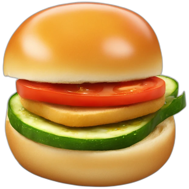 Tomato butter on a bun with fried zuccini emoji