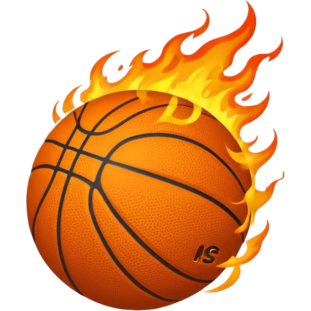 a flaming basketball emoji