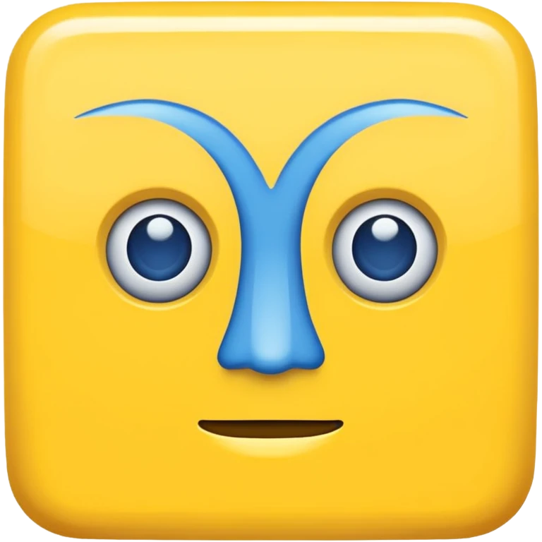 geometery dash square yellow body blue face emoji