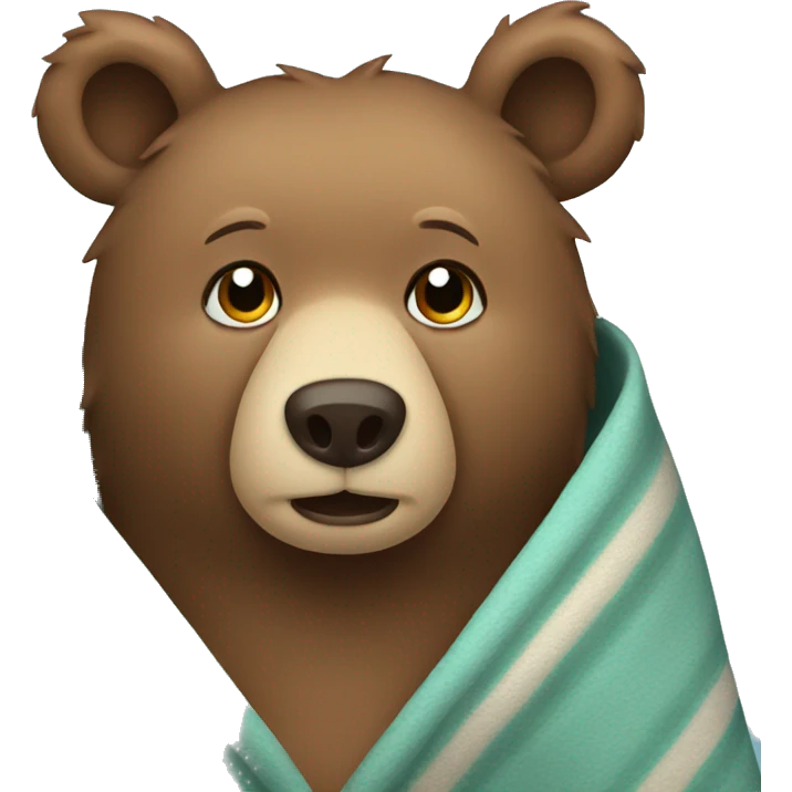 bear cozy in blanket emoji