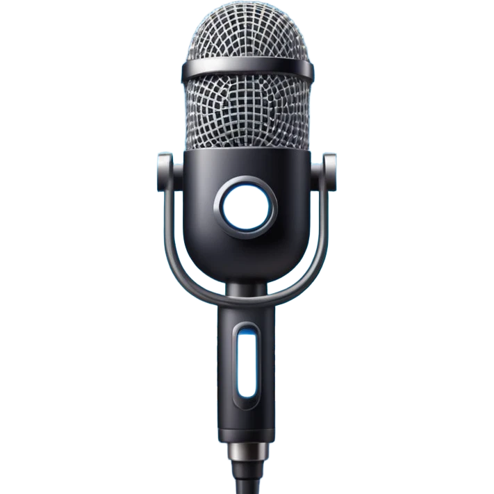 microphone with sound waves around emoji