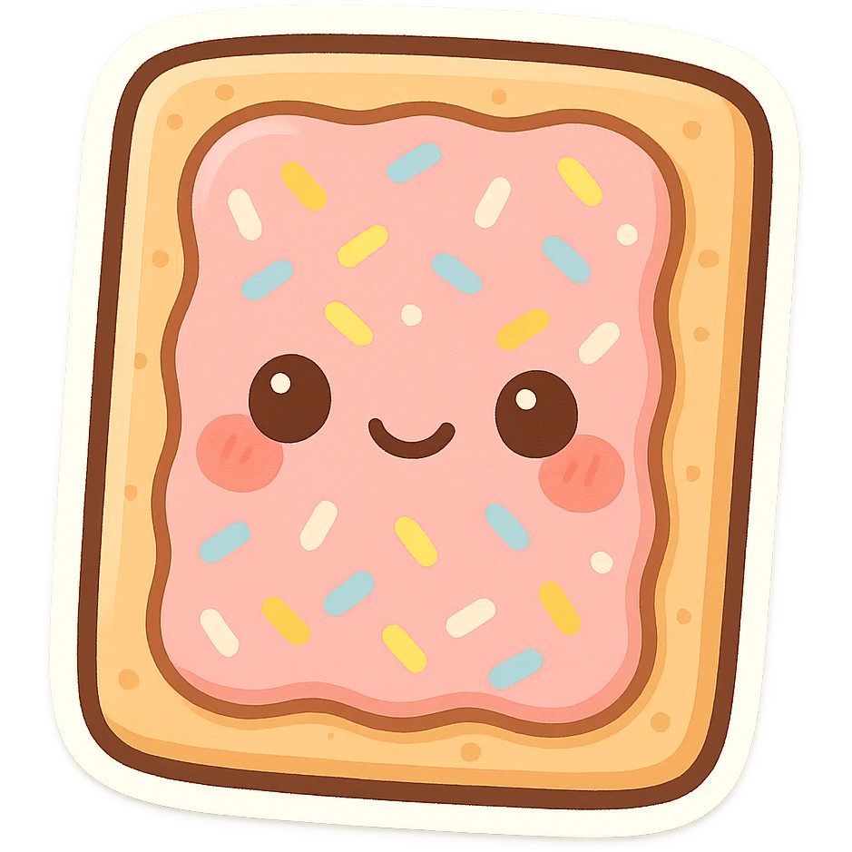 Cute-chibi-poptart, blushing cheeks, cartoon style emoji