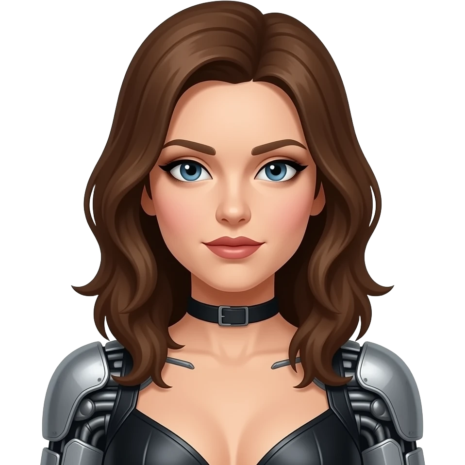 Terminator-Sniper-queen brown hair emoji