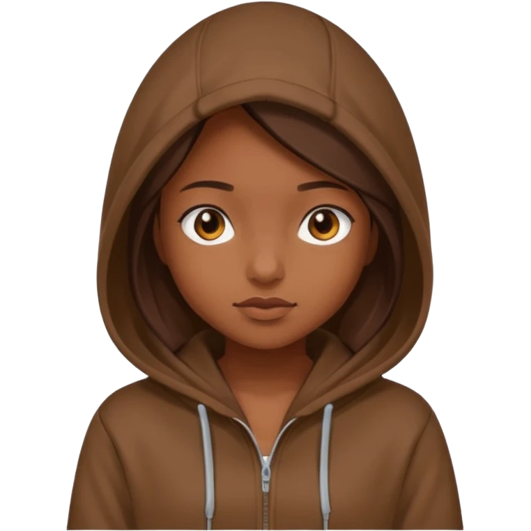 girl with brown hoodie emoji