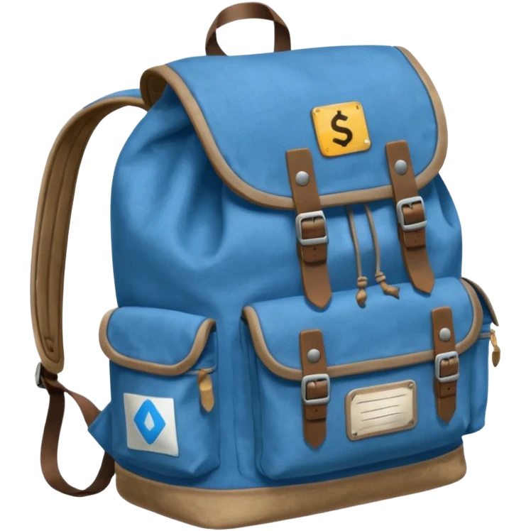 Blue backpack, Lost & Found Object. emoji