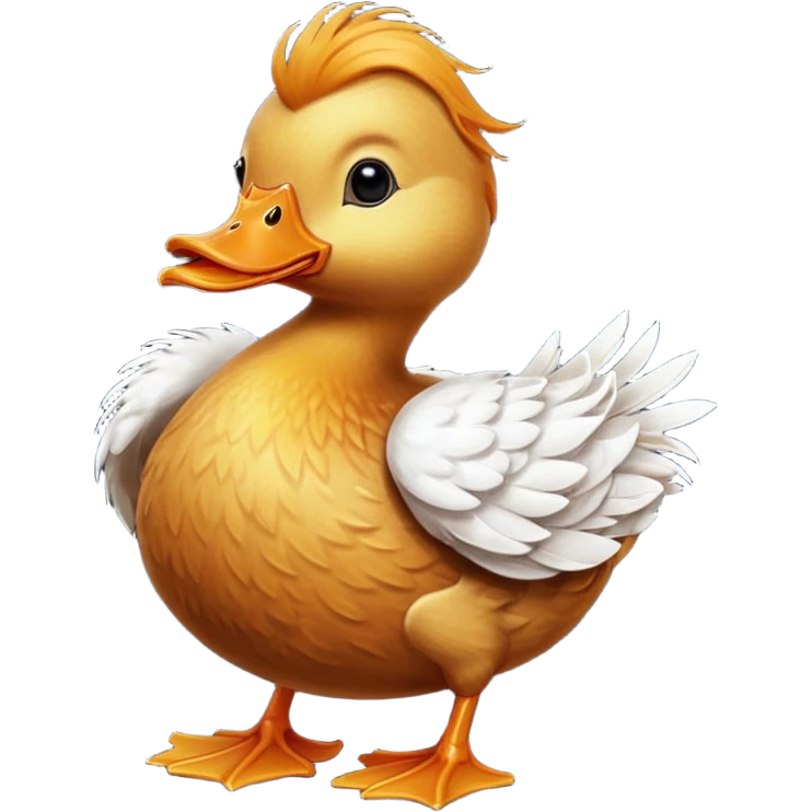 Duck with ginger hair emoji