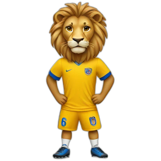 lion dressed in soccer clothes emoji