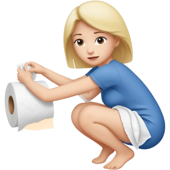 A naked woman is wiping her ass emoji