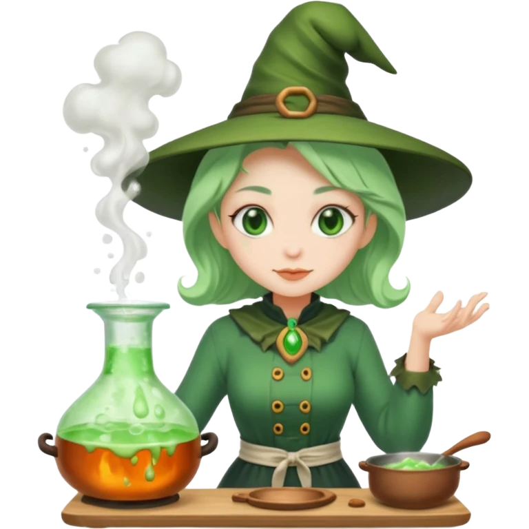 green witch cooking potion emoji