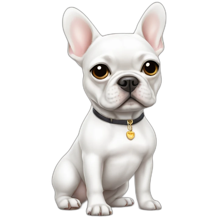White FRENCH BULLDOg with mini skirt emoji