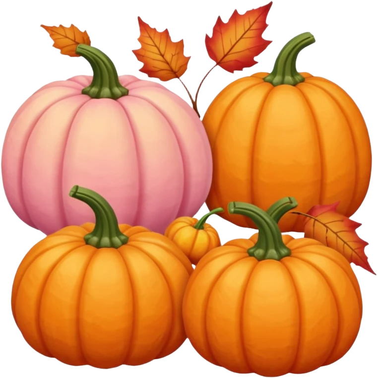 pink orange pastel fall decor emoji