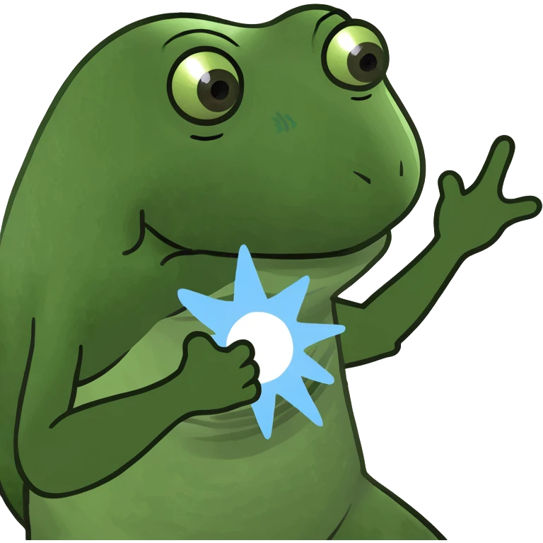 Pepe the Frog doing a Kamehameha like Goku emoji