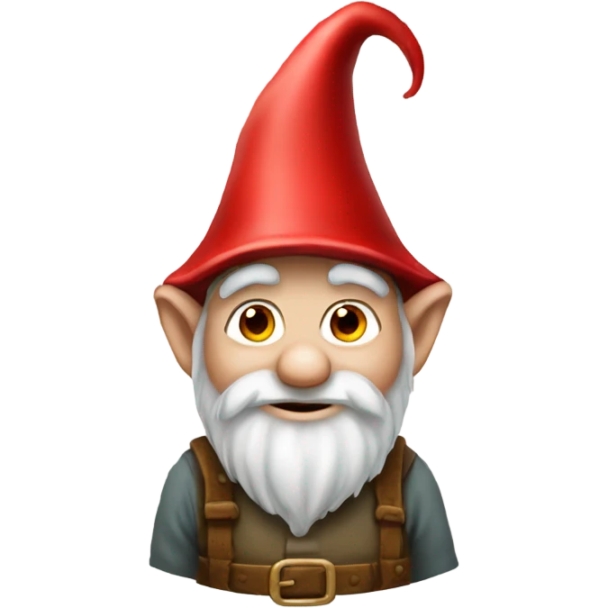Gnome with a red hat and big eye emoji