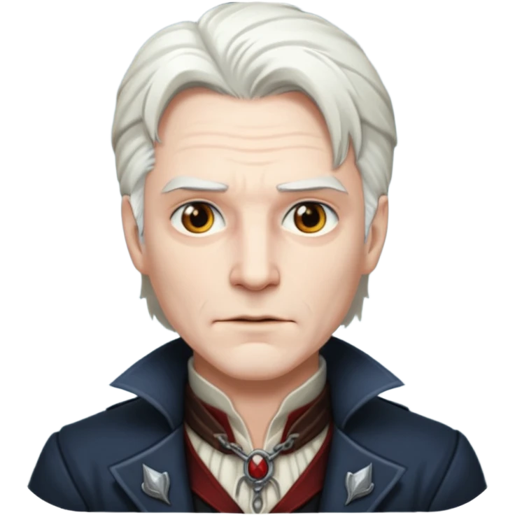 Van Helsing (male) from Dracula with white hair emoji