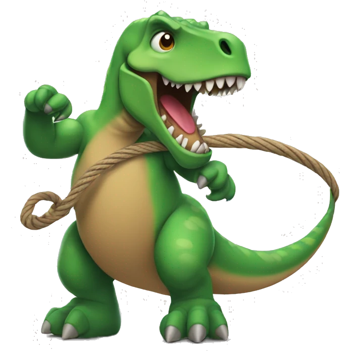 dinosaur with a whip emoji