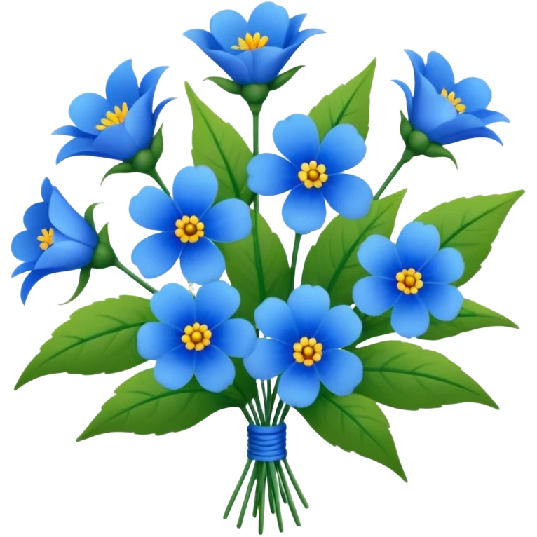 a bouquet of blue flowers emoji