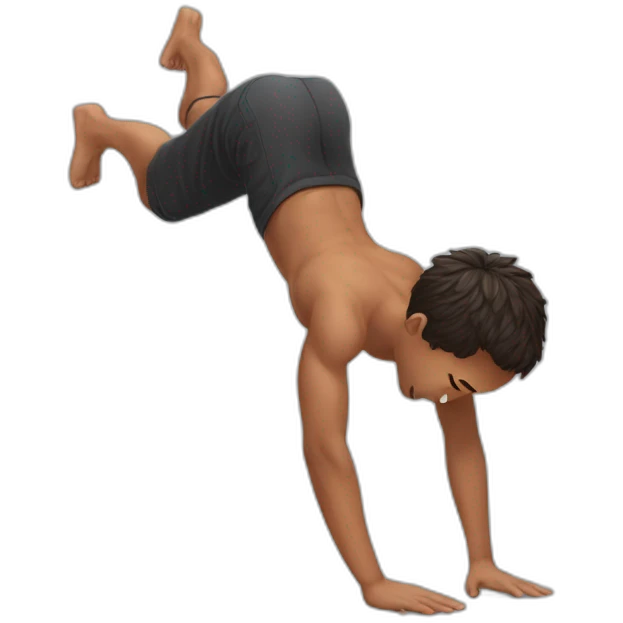 boy in handstand push up emoji