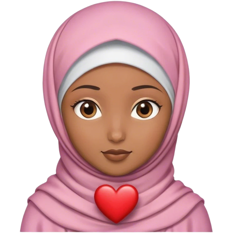 Girl with a Hijab and a heart emoji