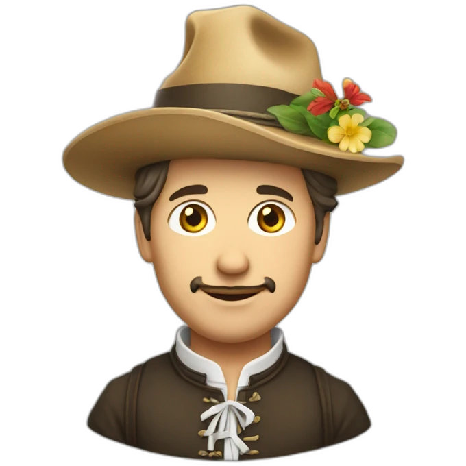 Swiss yang man in tracht suit with hat emoji