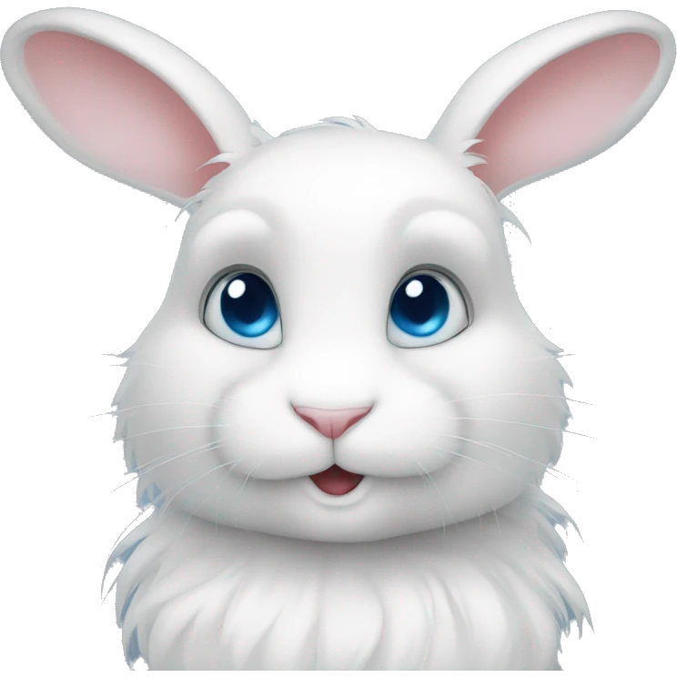 White rabbit blue eyes long haïr emoji