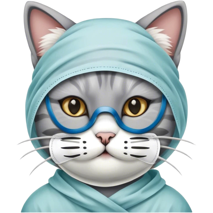 Cat in surgical mask emoji