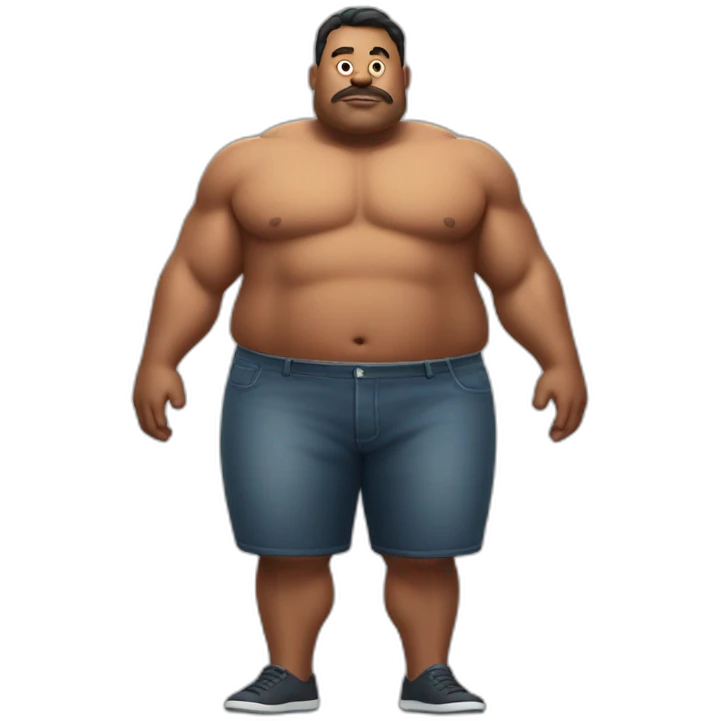 Fat muscle man with thin legs emoji