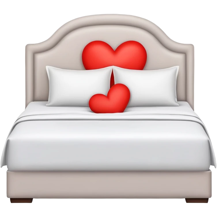 bed with a large red heart replacing the headboard emoji