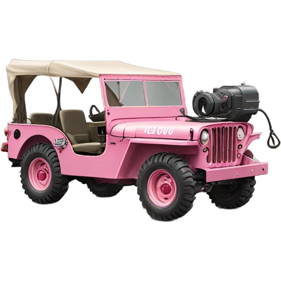 Full size jungle tour 1942 Willy’s pink jeep crawler with installed winch  emoji