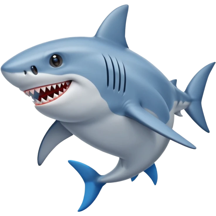 A shark with blue shoes on it's feet emoji