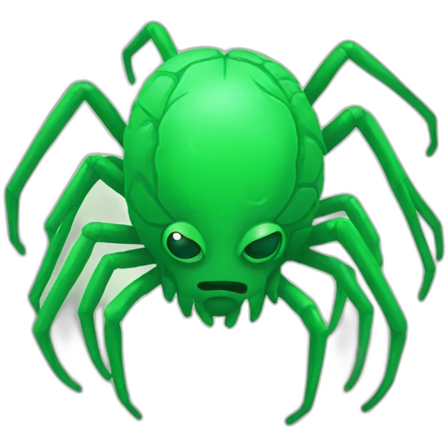 green brain spider emoji