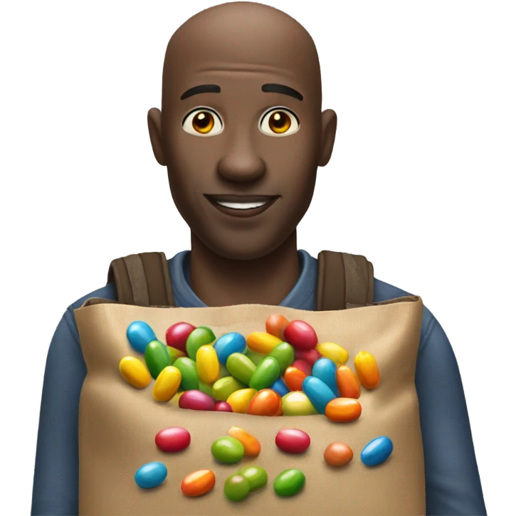 bald african holding skittles emoji