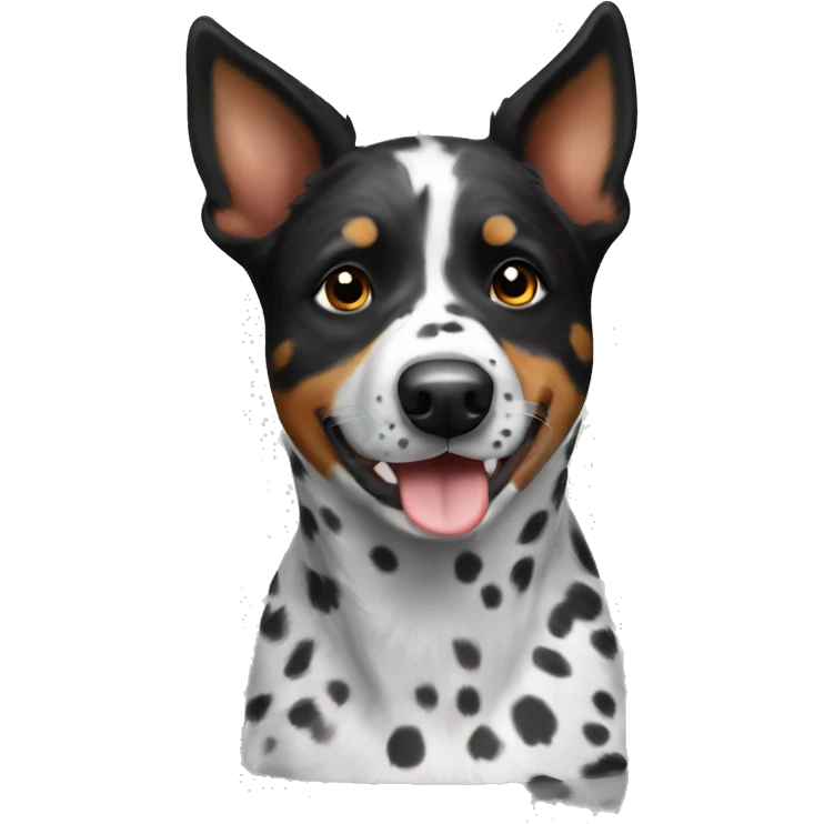 Black and white spotted Australian cattle dog emoji