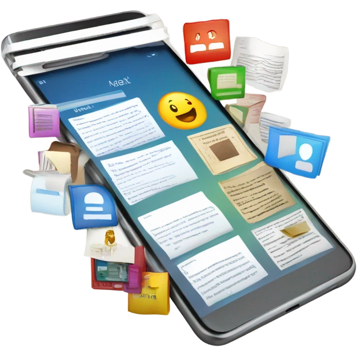 documents inside of a phone emoji