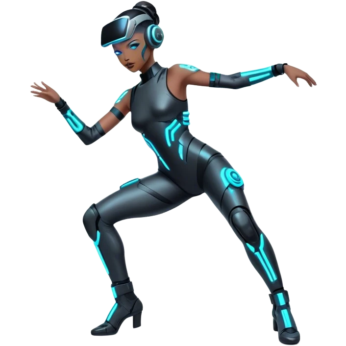 Neon cyberpunk style dance emoji