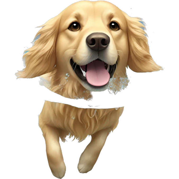 golden retriever swimming emoji